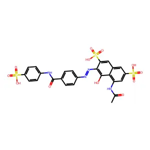 5-(Acetylamino)-4-hydroxy-3-((4-((4-sulfoanilino)carbonyl)phenyl)diazenyl)-2,7-naphthalenedisulfonic acid structure