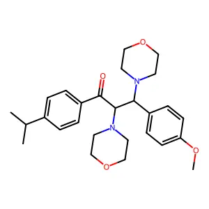 3-(4-Methoxyphenyl)-2,3-dimorpholin-4-yl-1-(4-propan-2-ylphenyl)propan-1-one structure
