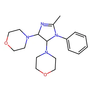 4-[(4R,5R)-2-methyl-5-morpholin-4-yl-1-phenyl-4,5-dihydroimidazol-4-yl]morpholine structure