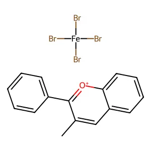 3-Methyl-2-phenylchromenylium;tetrabromoiron structure