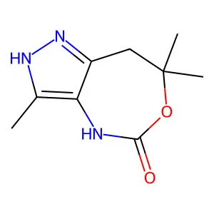 3,7,7-Trimethyl-1,4,7,8-tetrahydro-5H-pyrazolo(4,3-d)(1,3)oxazepin-5-one structure
