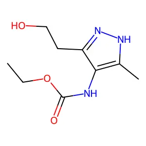 ethyl N-[3-(2-hydroxyethyl)-5-methyl-1H-pyrazol-4-yl]carbamate structure