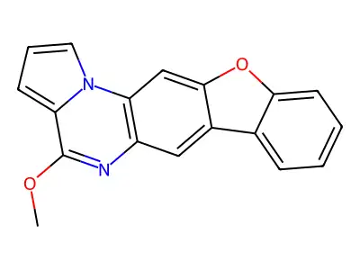 4-Methoxy(1)benzofuro(3,2-g)pyrrolo(1,2-a)quinoxaline structure