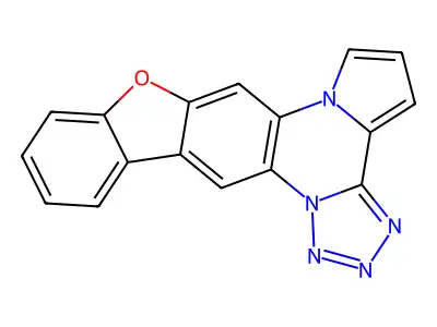 (1)Benzofuro(3,2-g)pyrrolo(1,2-a)tetrazolo(5,1-c)quinoxaline structure