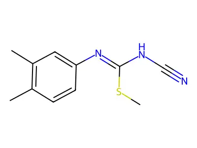methyl N-cyano-N'-(3,4-dimethylphenyl)carbamimidothioate structure