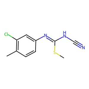 methyl N'-(3-chloro-4-methylphenyl)-N-cyanocarbamimidothioate structure