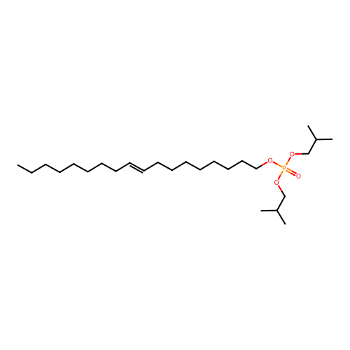 bis(2-methylpropyl) [(E)-octadec-9-enyl] phosphate structure