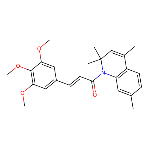 (2E)-1-(2,2,4,7-tetramethylquinolin-1(2H)-yl)-3-(3,4,5-trimethoxyphenyl)prop-2-en-1-one structure