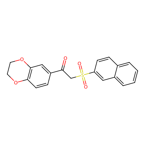 1-(2,3-Dihydro-1,4-benzodioxin-6-yl)-2-naphthalen-2-ylsulfonylethanone structure