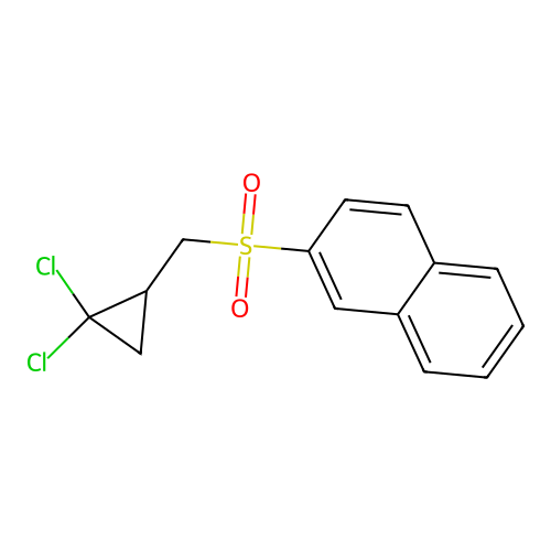 (2,2-Dichlorocyclopropyl)methyl naphthalen-2-yl sulfone structure
