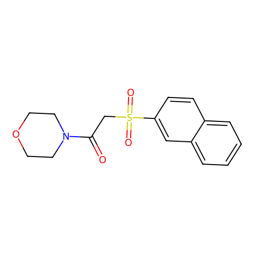 1-Morpholin-4-yl-2-naphthalen-2-ylsulfonylethanone structure