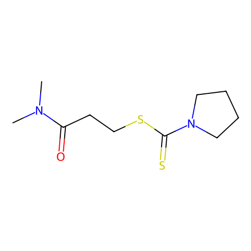 3-(Dimethylamino)-3-oxopropyl pyrrolidine-1-carbodithioate structure