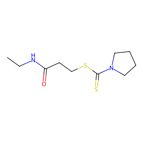 3-(Ethylamino)-3-oxopropyl pyrrolidine-1-carbodithioate structure
