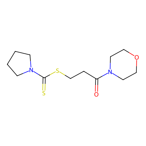 3-(Morpholin-4-yl)-3-oxopropyl pyrrolidine-1-carbodithioate structure