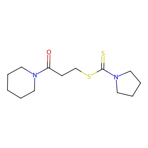 3-Oxo-3-(piperidin-1-yl)propyl pyrrolidine-1-carbodithioate structure