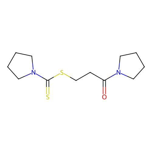 3-Oxo-3-(pyrrolidin-1-yl)propyl pyrrolidine-1-carbodithioate structure