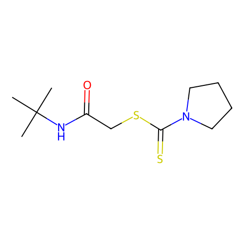 2-(Tert-butylamino)-2-oxoethyl pyrrolidine-1-carbodithioate structure