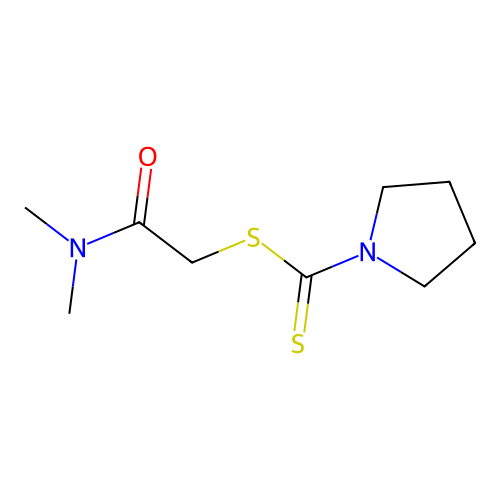 2-(Dimethylamino)-2-oxoethyl pyrrolidine-1-carbodithioate structure