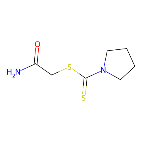2-Amino-2-oxoethyl pyrrolidine-1-carbodithioate structure