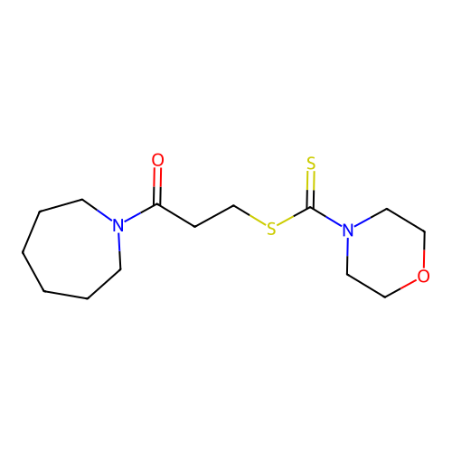 3-(Azepan-1-yl)-3-oxopropyl morpholine-4-carbodithioate structure