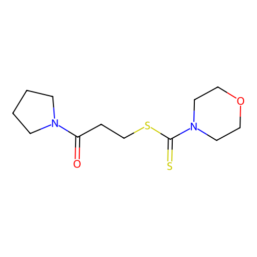 3-Oxo-3-(pyrrolidin-1-yl)propyl morpholine-4-carbodithioate structure