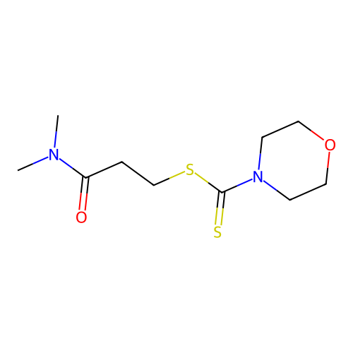 3-(Dimethylamino)-3-oxopropyl morpholine-4-carbodithioate structure
