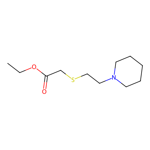 Ethyl 2-(2-piperidin-1-ylethylsulfanyl)acetate structure