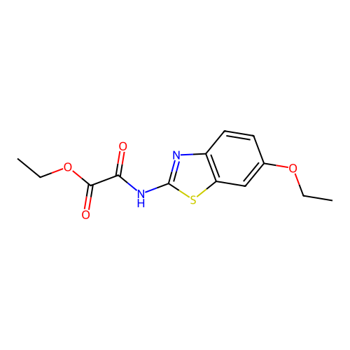 Ethyl [(6-ethoxy-1,3-benzothiazol-2-yl)carbamoyl]formate structure