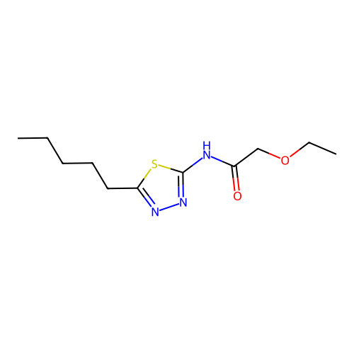 2-ethoxy-N-(5-pentyl-1,3,4-thiadiazol-2-yl)acetamide structure