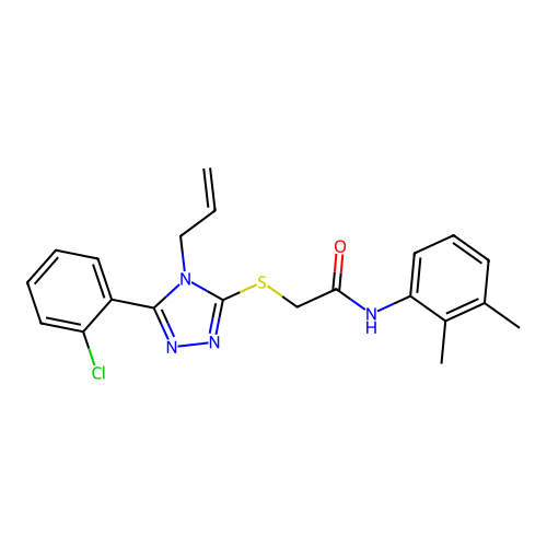 2-((4-allyl-5-(2-chlorophenyl)-4H-1,2,4-triazol-3-yl)thio)-N-(2,3-dimethylphenyl)acetamide structure