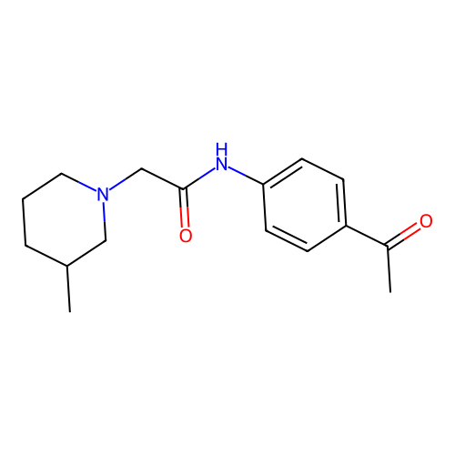 N-(4-acetylphenyl)-2-(3-methylpiperidin-1-yl)acetamide structure