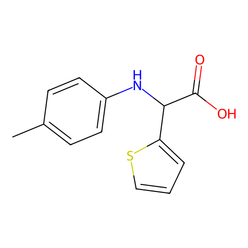 Thiophen-2-yl-p-tolylamino-acetic acid structure