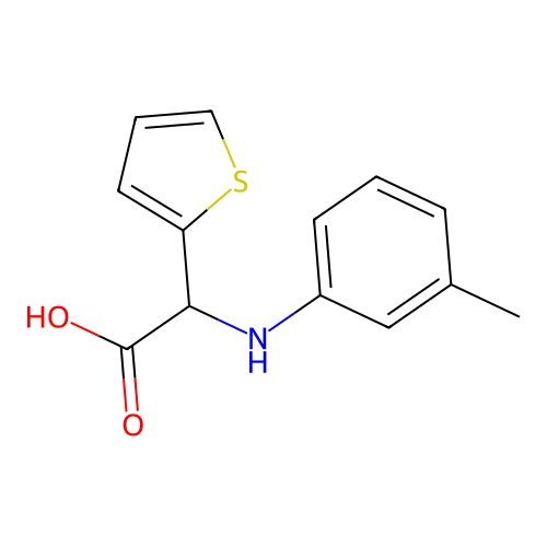 Thiophen-2-yl-m-tolylamino-acetic acid structure