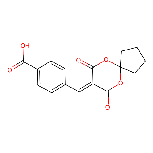 4-((7,9-Dioxo-6,10-dioxaspiro[4.5]decan-8-ylidene)methyl)benzoic acid structure