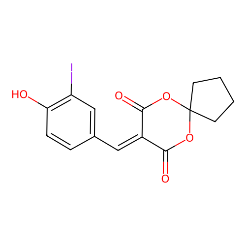 8-(4-Hydroxy-3-iodobenzylidene)-6,10-dioxaspiro[4.5]decane-7,9-dione structure