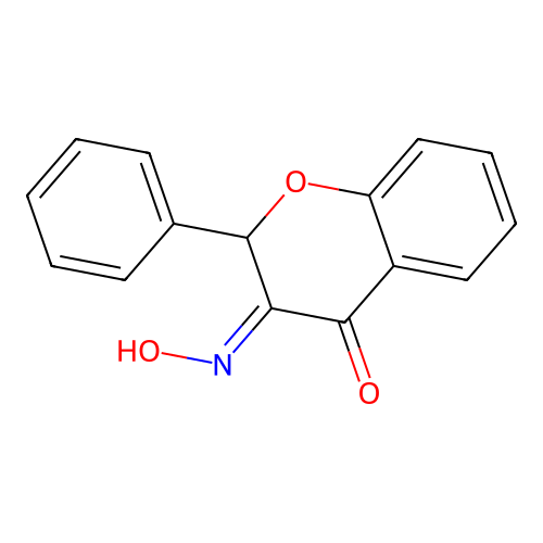 2H-1-Benzopyran-3,4-dione, 2-phenyl-, 3-oxime, (3E)- structure