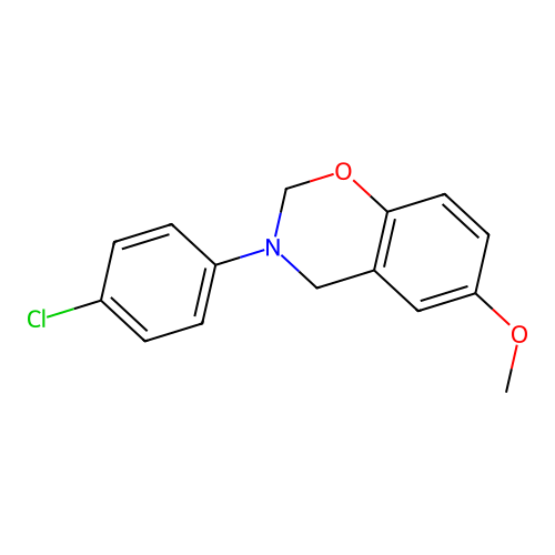 3-(4-chlorophenyl)-6-methoxy-3,4-dihydro-2H-1,3-benzoxazine structure