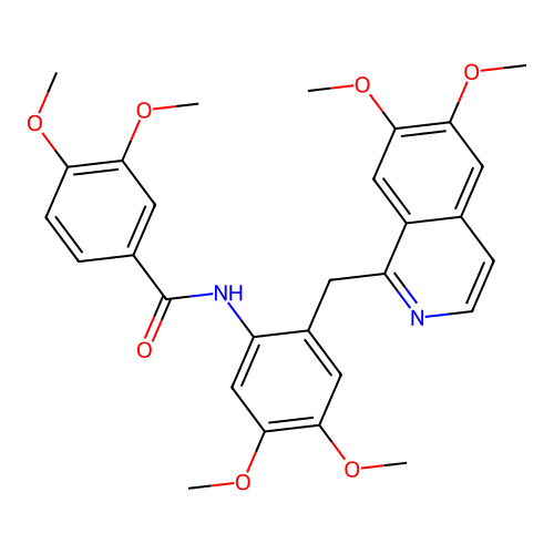 N-(2-((6,7-dimethoxyisoquinolin-1-yl)methyl)-4,5-dimethoxyphenyl)-3,4-dimethoxybenzamide structure