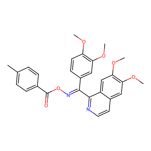[[(6,7-dimethoxyisoquinolin-1-yl)-(3,4-dimethoxyphenyl)methylidene]amino] 4-methylbenzoate structure