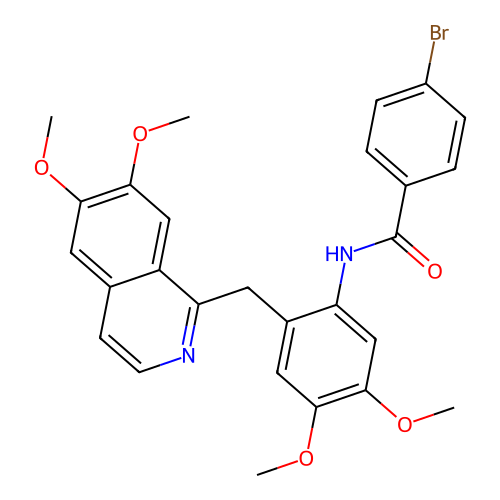 4-bromo-N-(2-((6,7-dimethoxyisoquinolin-1-yl)methyl)-4,5-dimethoxyphenyl)benzamide structure