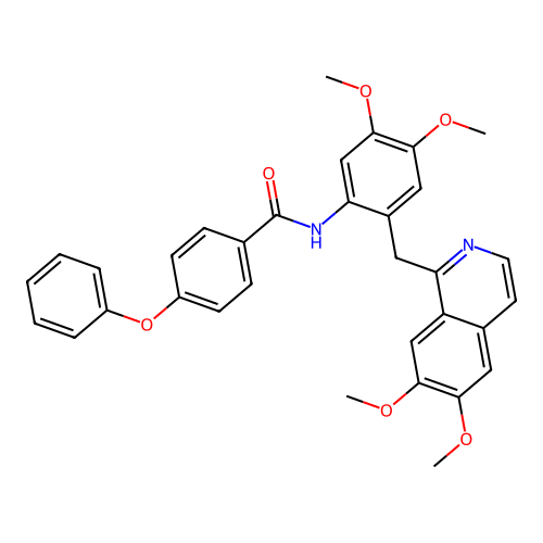 N-(2-((6,7-dimethoxyisoquinolin-1-yl)methyl)-4,5-dimethoxyphenyl)-4-phenoxybenzamide structure