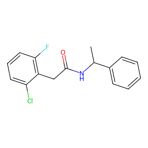2-(2-chloro-6-fluorophenyl)-N-(1-phenylethyl)acetamide structure