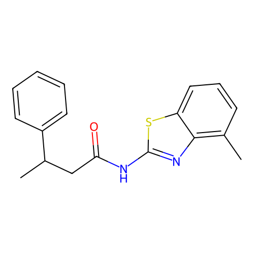 N-(4-methyl-1,3-benzothiazol-2-yl)-3-phenylbutanamide structure