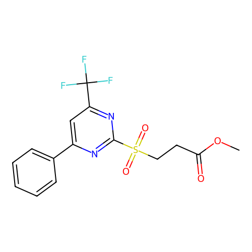 Methyl 3-[4-phenyl-6-(trifluoromethyl)pyrimidin-2-yl]sulfonylpropanoate structure