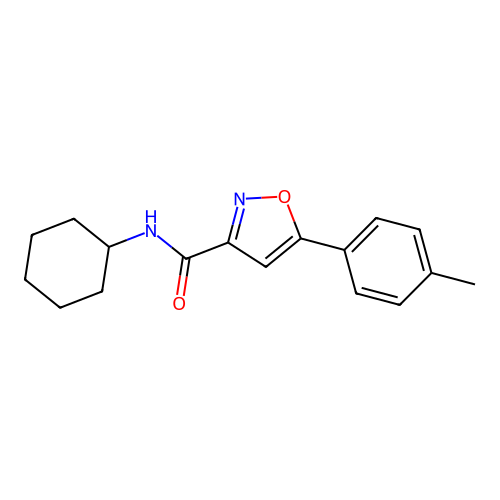 N-cyclohexyl-5-(4-methylphenyl)-3-isoxazolecarboxamide structure