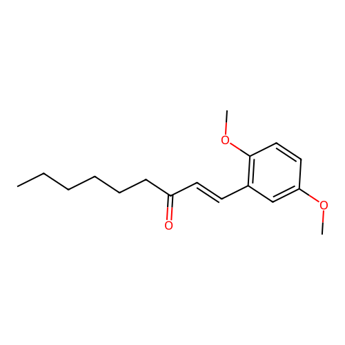 (E)-1-(2,5-dimethoxyphenyl)non-1-en-3-one structure