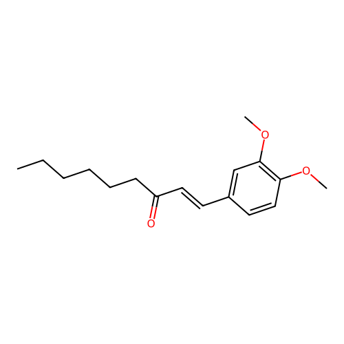 (E)-1-(3,4-dimethoxyphenyl)non-1-en-3-one structure