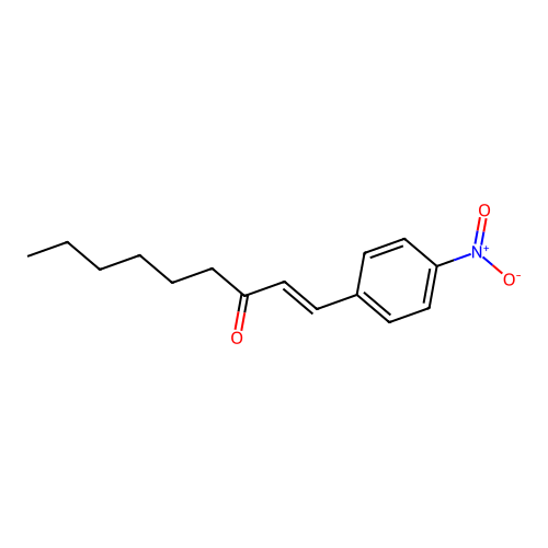 (E)-1-(4-nitrophenyl)non-1-en-3-one structure