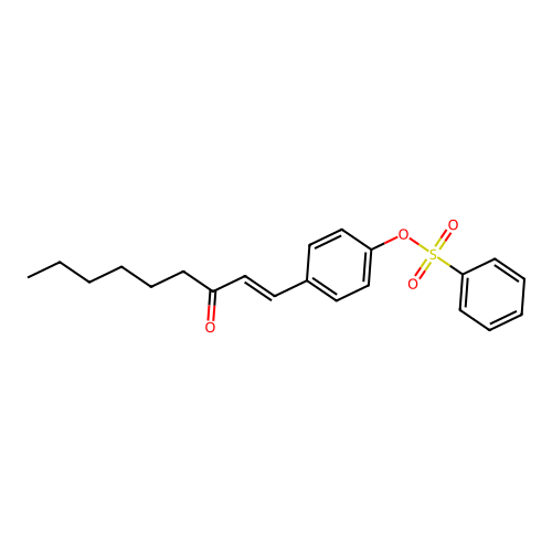 4-[(1E)-3-Oxonon-1-EN-1-YL]phenyl benzenesulfonate structure