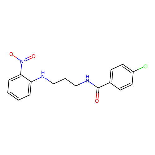 4-chloro-N-{3-[(2-nitrophenyl)amino]propyl}benzamide structure